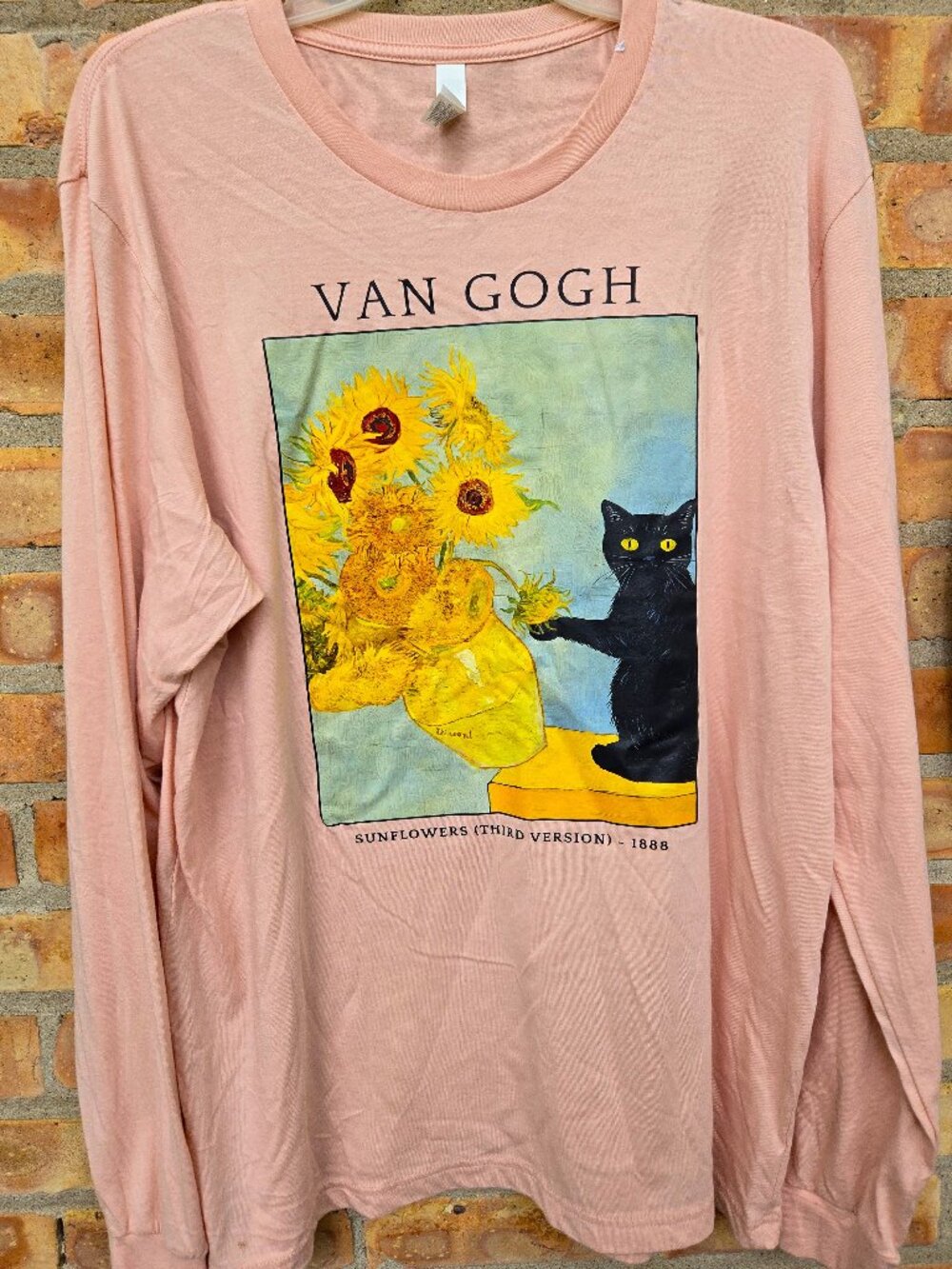 Van Gogh Flower Cat Long Sleeve Shirt